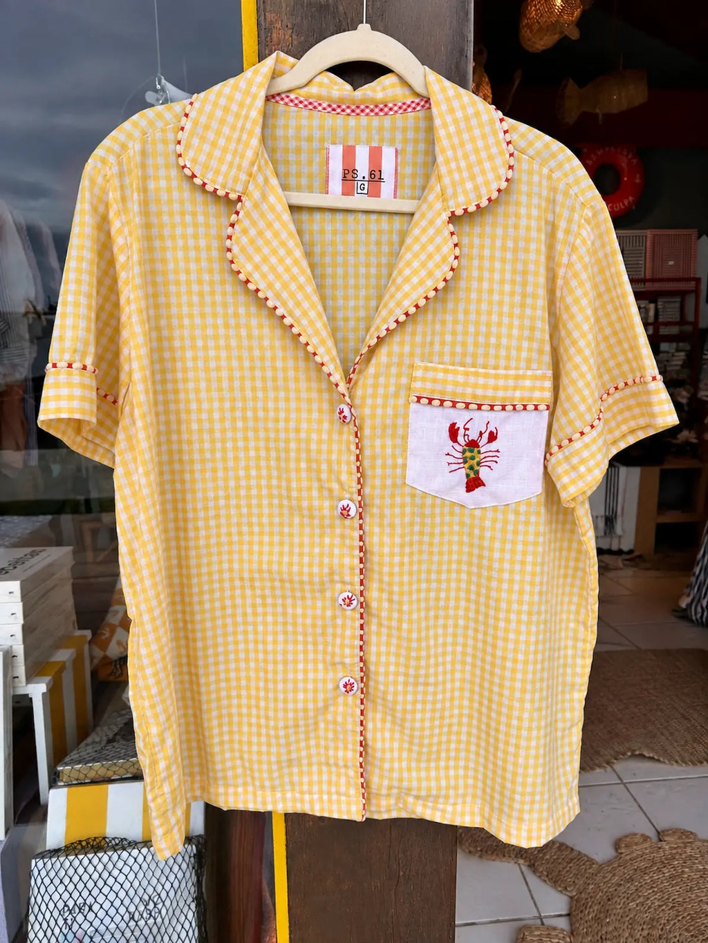 CAMISA DE PIJAMA BORDADA